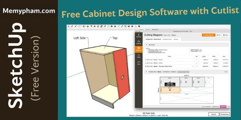 SketchUp (Free Version): The Best Free Cabinet Design Software with Cutlist